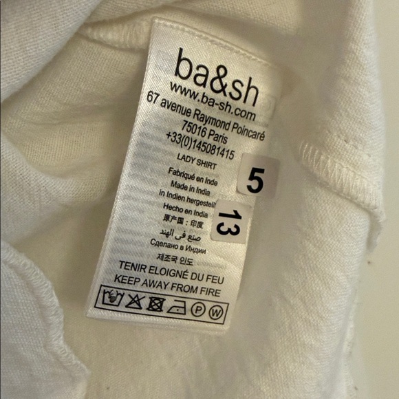 ba&sh White Eyelet Ruffle Button-Front Top - Picture 4 of 6